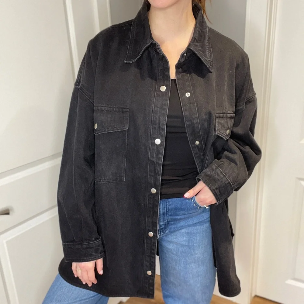 Brunette The Label Shania Black Denim Jacket - Picture 2 of 4